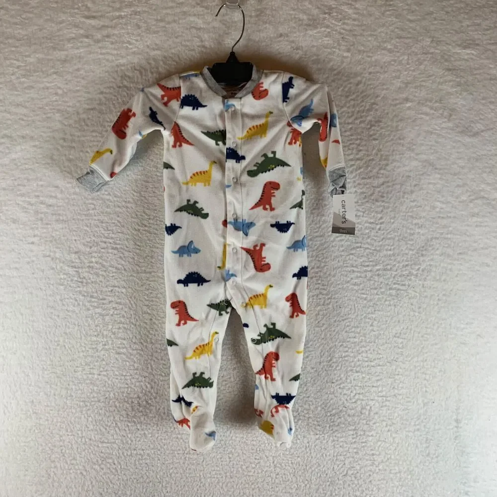 Carter's Baby Dinosaurs Snap-Up Sleep Play Fleece One-Piece Jumpsuit Size 9M NWT